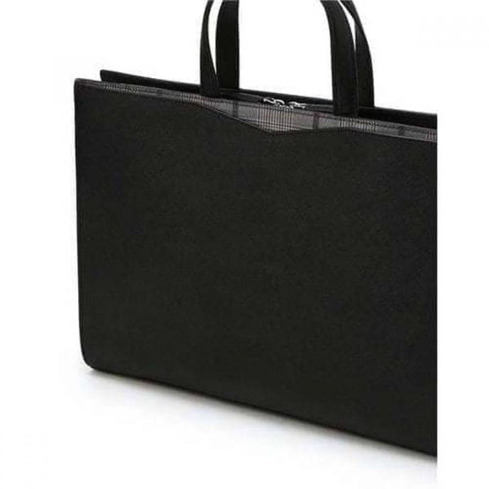 Daks Black Check Leather Document Bag Dbba6e053bk