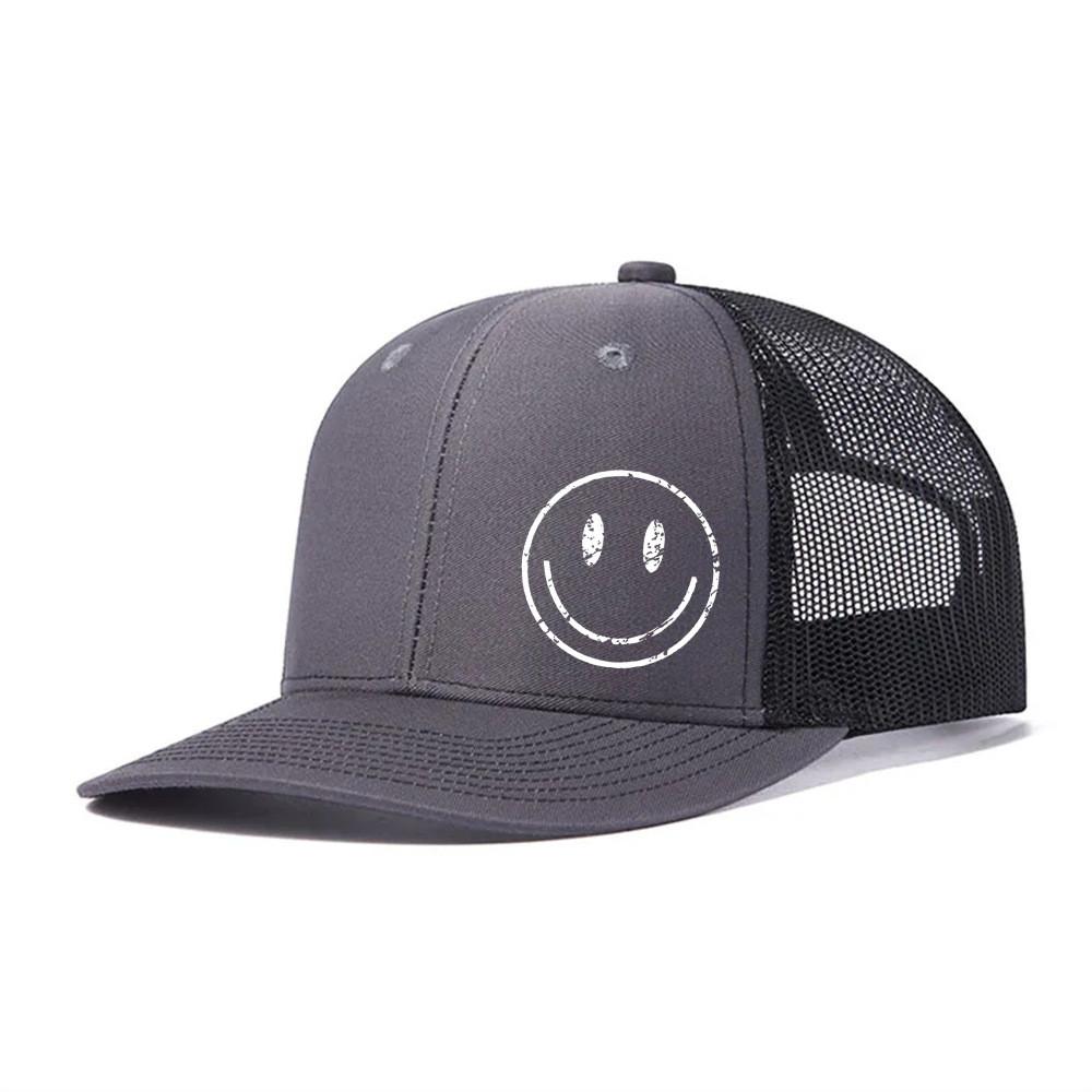 Outdoor Breathable Baseball Cap With Embroidered Smile Face For Casual Summer Wear