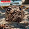 2D Flat 20*20cm1pc Cute Bulldog Theme Durable Round Wooden Pendant, Cafe&Bedroom&Club&window Decor, Perfect Ideal Gift for Bulldog Lover.