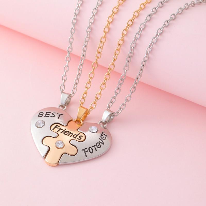 's New Love Stitching Best Friends Friend Necklace Friendship Pendant Women