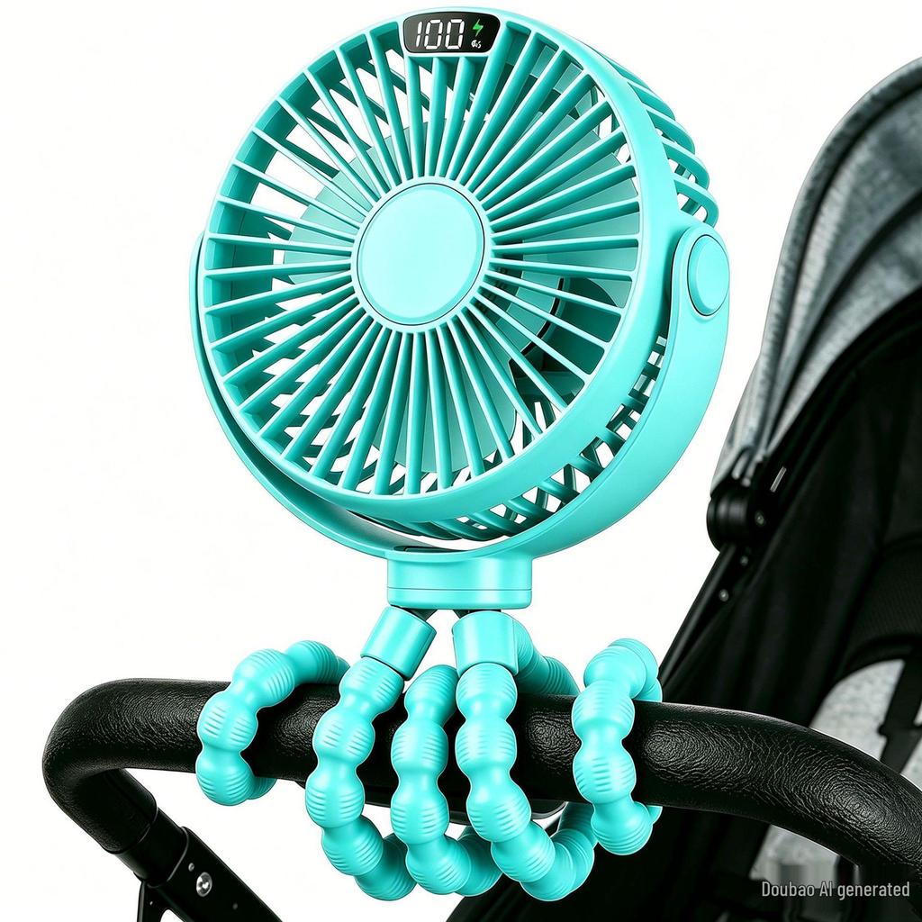Octopus Baby Stroller & Desktop Mini Fan with USB Charging Tripod