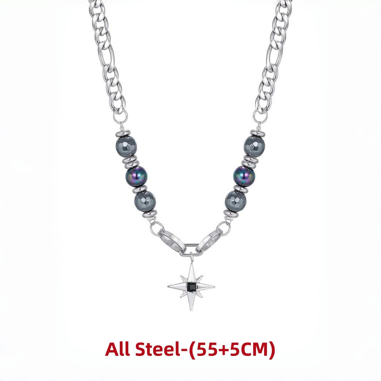 

Hip Hop Polaris Star Pendant Necklace For Man Woman Non Fading Titanium Steel Clavicle Sweater Chain Couple Jewelry Punk Gift
