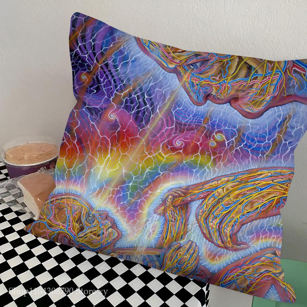 Abstract Alex Grey Trippy Psychedelic Pillow Bedroom Sofa Leisure Comfort Cushion Car Living Room Home Decoration