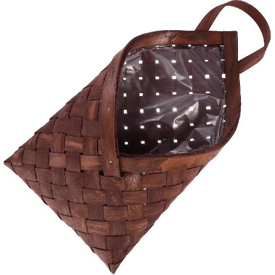 UPKOCH Wooden Woven Hanging Basket - Rattan Wall Planter, Wicker Flower Pot Holder, Garden Decoration, Multi-Functional Storage for Vegetables,