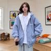 Winter Blue Reversible Cotton Jacket for Women Thick Fleece Lined Cozy Sheep Fur Coat
