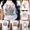 Cute Flower Easter Egg Rabbit Tshirt Fashion Shortsleeved Casual Tshirt Easter Gift Unisex Clothes T Shirt Unisex