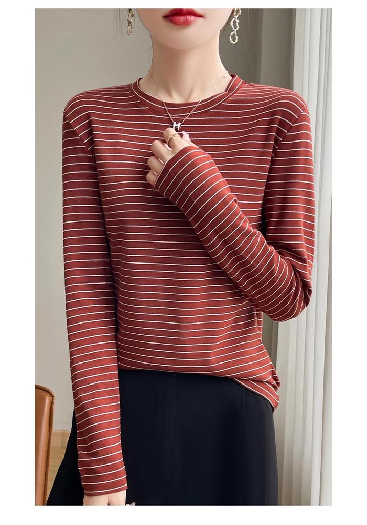 Women's Self-Heating Striped Long Sleeve Slimming Pullover