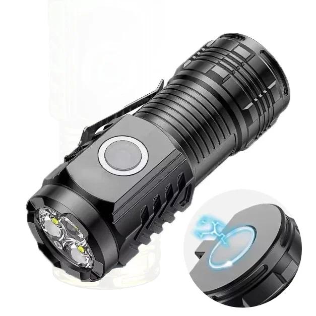 Powerful LED Flashlight Mini Lantern Super Bright Cap Clip Lamp Light USB Rechargeable Torch Waterproof Camping Fishing Outdoor