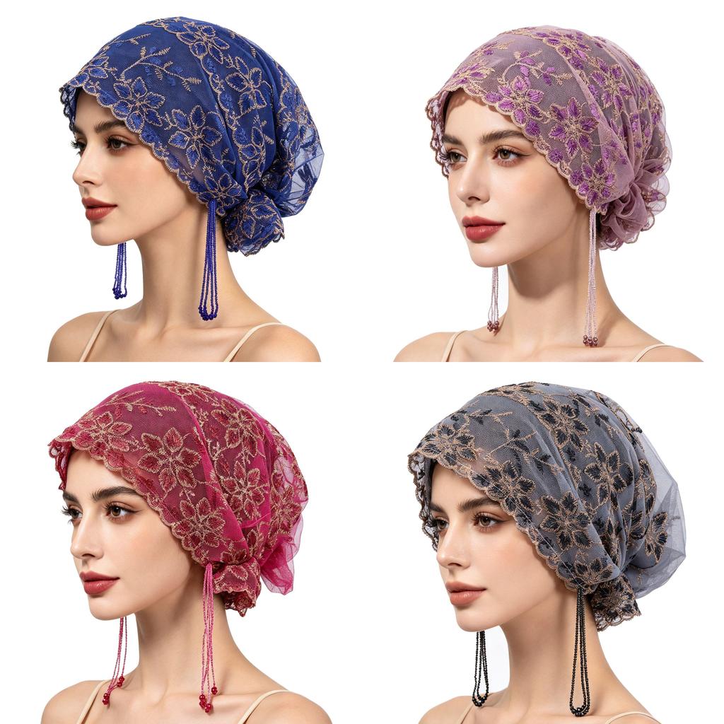 Embroidered Flower Sun Hat With Tassels For Summer Travel And Casual Wear