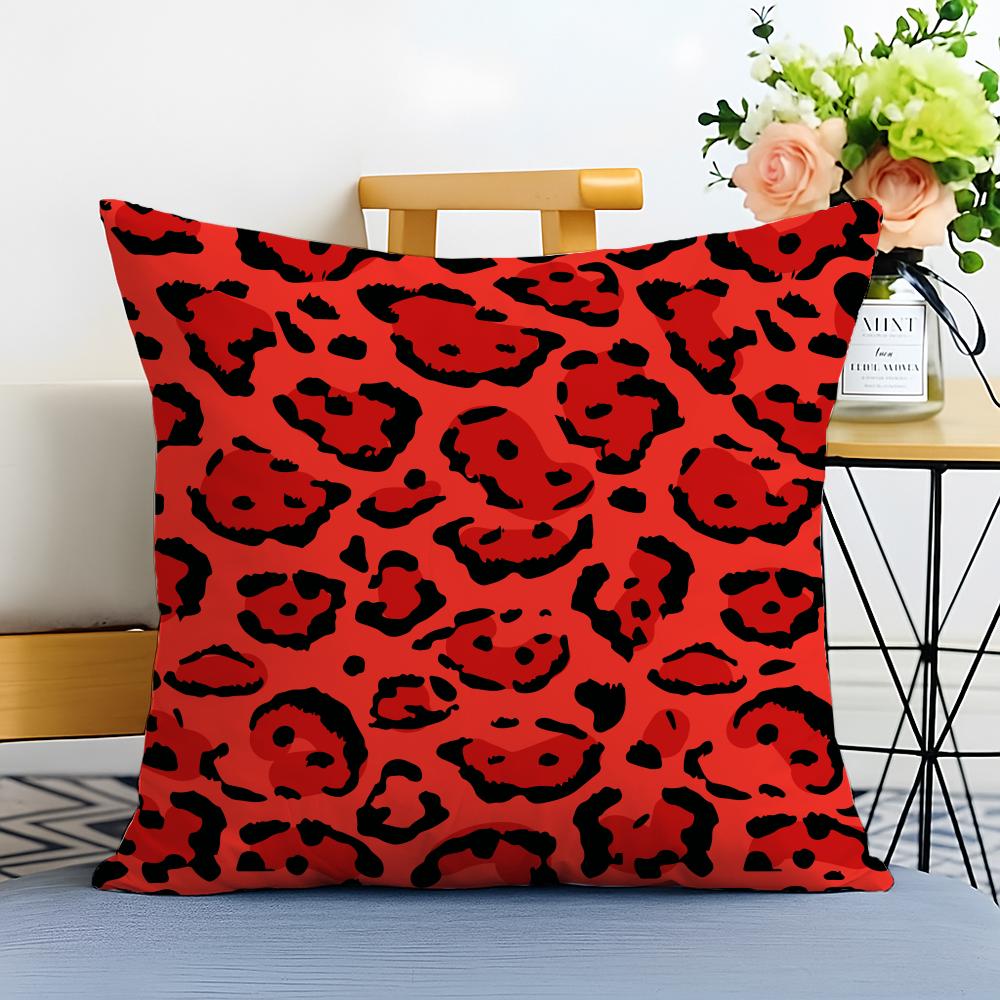 Pattern Trendy Leopard Print Texture Cushion Cover Washable Linen Pillowcase Soft For Sofa Bed Cozy Home Room Decor