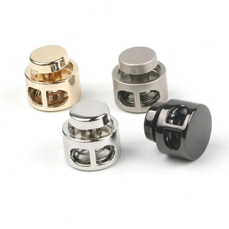 Metal Double‑Hole Spring Cord Lock Stopper Toggle Clasp Drawstring Adjuster for Hoodie Sweatpants Belt Rope Garment DIY Supplies