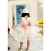 Princess Girl White Dress with Hat and Lace