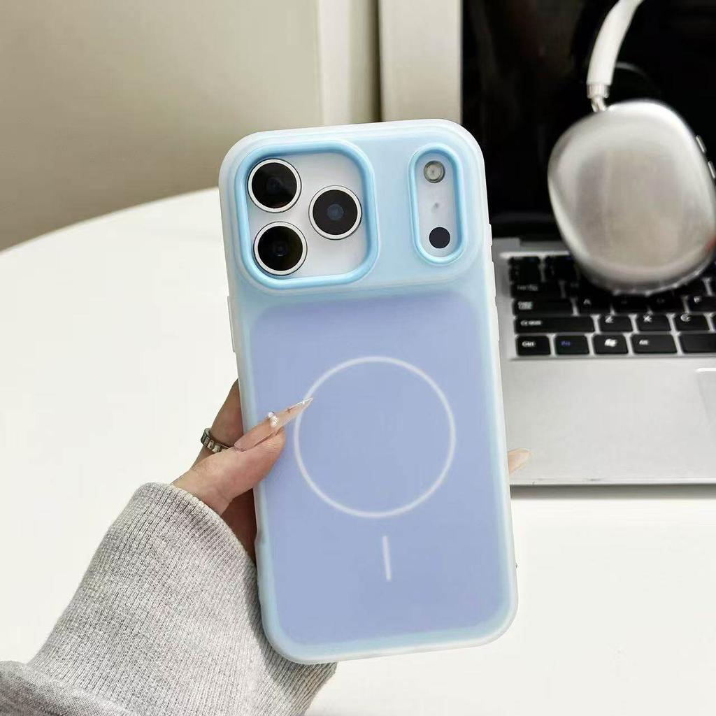 Custodia Magnetica 2-in-1 in TPU Opaco per Telefono, Cover Gel Antiurto Anti-Impronte Digitali per MagSafe Mag Safe iPhone 17 16 plus 15 14 13 12 11 Pro Max 17pro