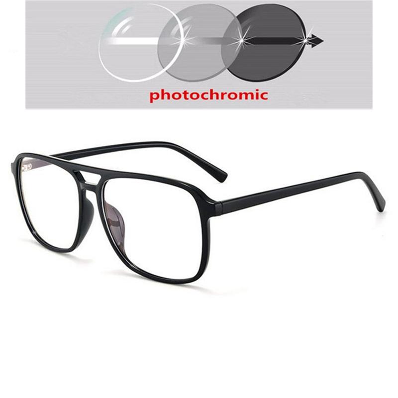 Big Frame Anti-Blue Light Square Finished Myopia Glasses Minus Lens Prescription Spectacle Diopter 0 -0.5 -0.75 -1.0 To -6.0