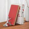 Modern Silver Metal Bookend: Creative Desktop Book Organizer & Stand