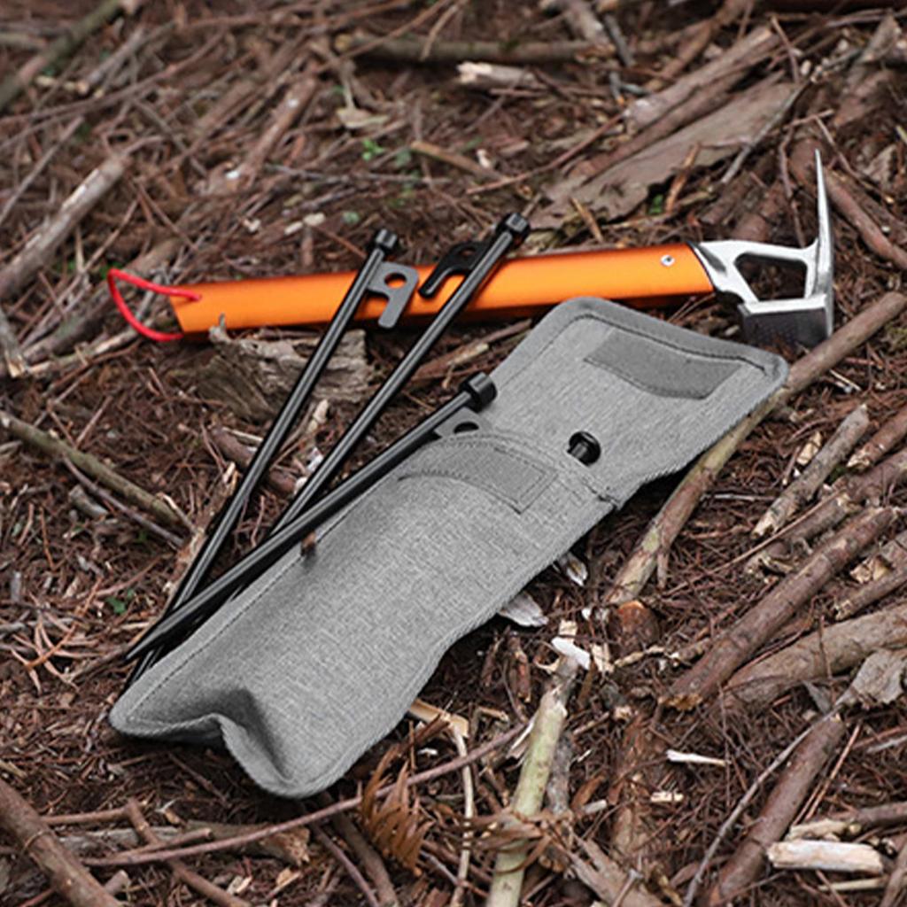 Handheld Tent Spikes Bag Multifunctional 20cm Wide Windproof Portable Tent Spikes Storage Bag Tent Peg Bag for Hiking