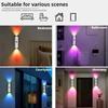1Pc Magnetic Motion Sensor Night Light Rechargeable Smart RGB Gradient Wall Lamp for Bedroom Bathroom Closet Garden