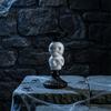 Begraafplaats Geïnspireerde Feestattributen Gotische Kandelaarkandelaar, Halloween Hars Raaf Schedel Zuilkaars Handgemaakte Beeldhouwwerk Basis Vintage Spookachtig