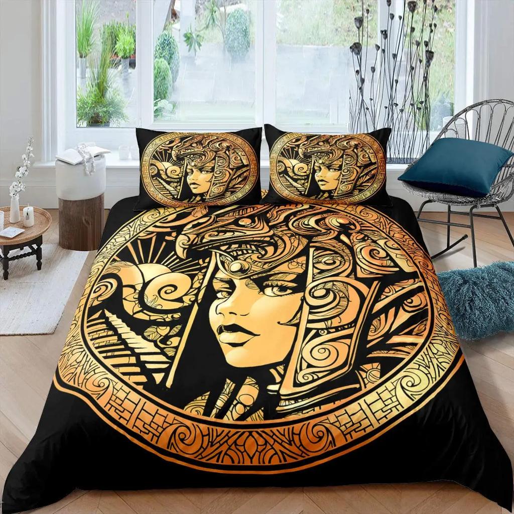 Tribal Woman Duvet Cover Colorful Ethnic African Woman Comforter Cover Pillowcase Double Queen King Size Polyester Qulit Cover