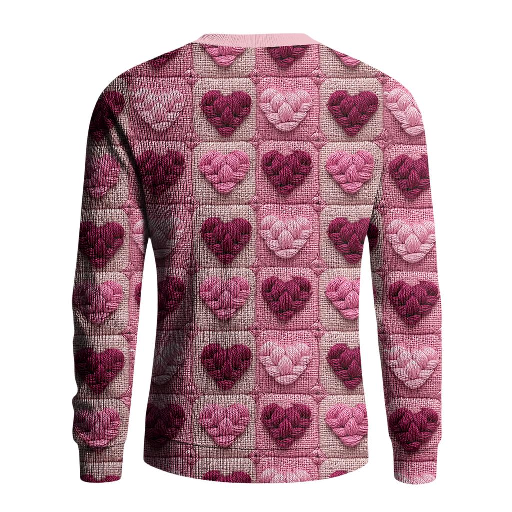Men's Round Neck Long Sleeve Ribbed Knit Pullover