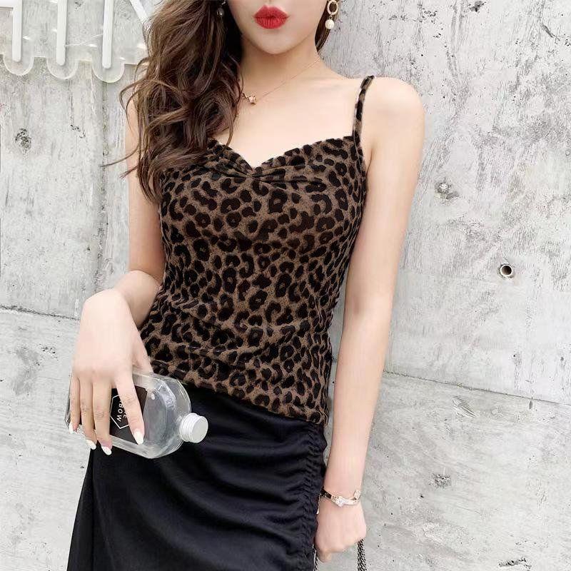 2026 Leopard Print Small Women's Camisole: Sexy, Sleeveless, Stylish Outerwear Top for Summer