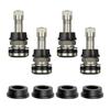 Set di 4 Pezzi Valvole per Pneumatici Auto in Metallo Valvole per Pneumatici in Metallo Valvole per Pneumatici in Metallo Valvole a Montaggio Esterno Stelo Valvole in Acciaio Inossidabile