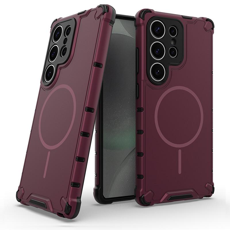 Suitable for Samsung S25 Phone Case Grating Skin Sensing Magnetic Phone Case  Galaxy A55 Anti Drop Phone Case
