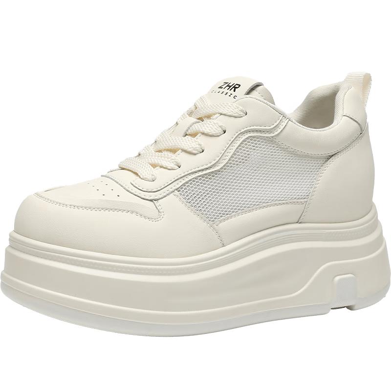 ZHR Women s Internal Height-Increasing White Casual Shoes EU 37 бежевый