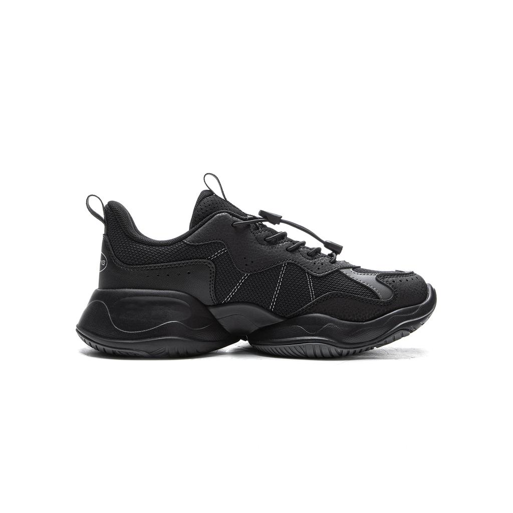 Li Ning YOUNG Sports Life Collection Synthetic Leather Kids Lifestyle Shoes Black Unisex YKCV250-1
