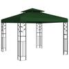 Pavillon 3 x 3 x 2,68 m Grün Polyester und Stahl