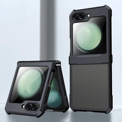 Xundd For Samsung Galaxy Z Flip 7 5 Z Flip 6 7 5G Case Airbag Shockproof Acrylic+TPU+Glass Back Cover