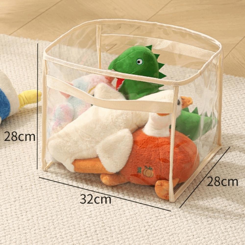with Handle Doll Storage Basket PVC Stuffed Toys Organizer New Plush Toys Storage  Household Use