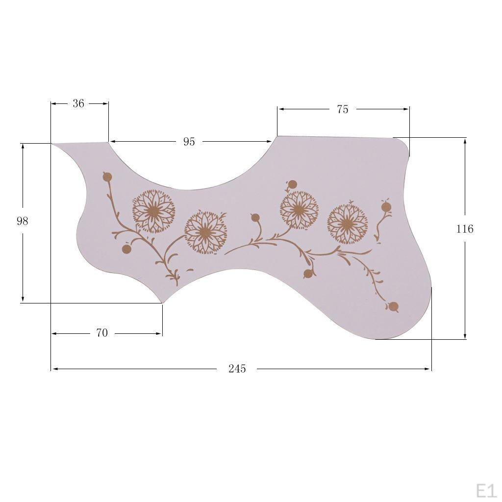 Guitar Pickguard for 40" 41" Acoustic Guitar, with Flower Pattern