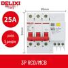 Delixi DZ47SLE 3-Phase Earth Leakage Circuit Breaker with 3P Protection, 380V