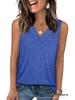 2026 Women's V-neck Casual Loose Sleeveless Summer Shirt - Solid Color, New Arrival