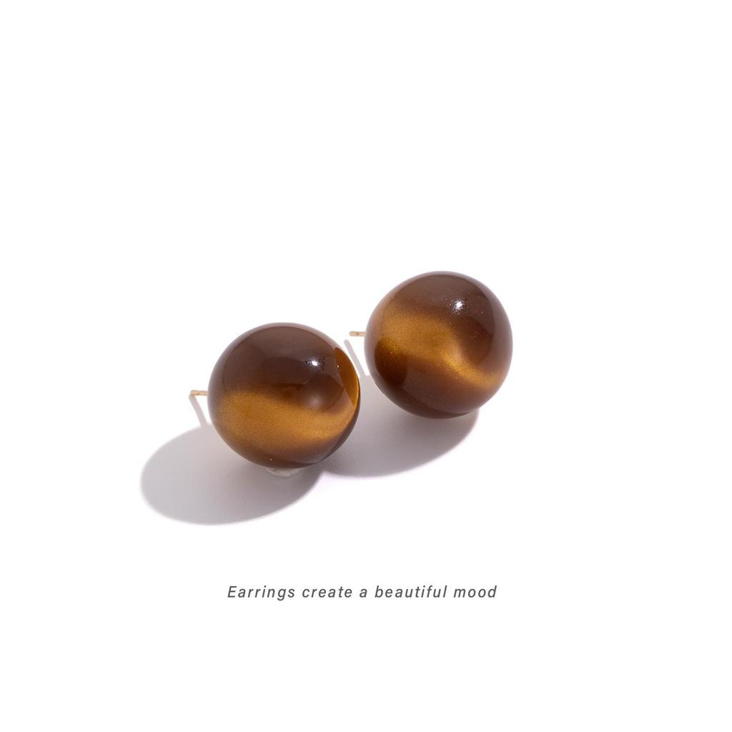 French Retro Tiger Eye Stud Earrings - Elegant Luxury Design for Women