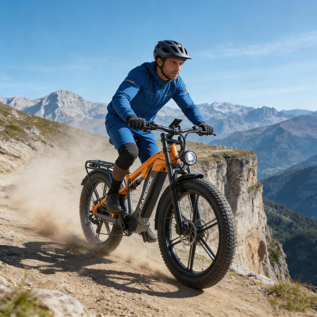RANDRIDE YX80M-2 E-bike Fuoristrada Doppio Motore 1000W*2 Uomo E-Mountain Ebike Batteria 48V20AH Bicicletta Elettrica 26*4.0" Gomme Grasse Bicicletta Elettrica per Adulti