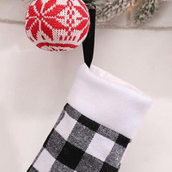 Christmas Stocking Classic Red Black Buffalo Plaid Hanging Stockings for Christmas Tree Fireplace Holiday