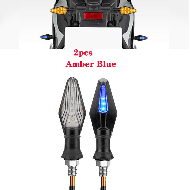 Motorcycle 12LED Turn Signal Light Double Color 12V 10mm LED Moto Indicator Light Blinker For Honda Motorcycle Turn Signal Lamp