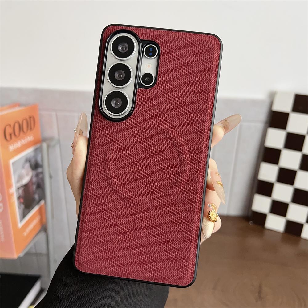 

Shockproof Plaid Matte For Magsafe Magnetic Case For Samsung Galaxy S26 Ultra S26Plus A17 A37 A57 Business Wireless Charge Cover Galaxy A17