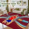 Crystal Velvet Square Rug Custom NameLamine Yamal Pattern Non Slip Home Floor Decor Rug