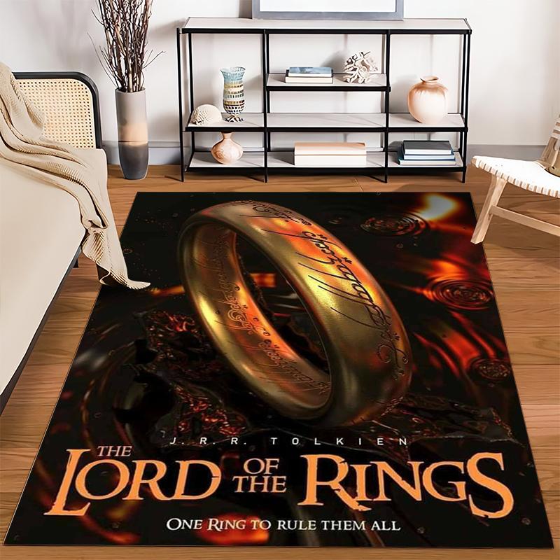 The Lord of the Rings patterned flannel non-slip rug, perfect for rooms, living rooms, home decor, and gifts