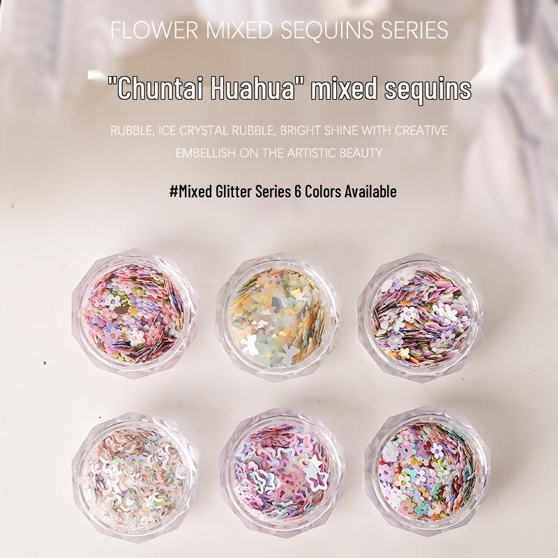 Mixed Glitter Sequin Set: Bows, Flowers, Stars, Moons for Fairy Nail Art Accessories