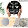 2D Flat, 1pc 7.87*7.87 Inch Round French Aluminum Sign, Vintage Decorative Plaque About "Bathroom Rules", "Do Not Flush" Decorative Sign, Suitable