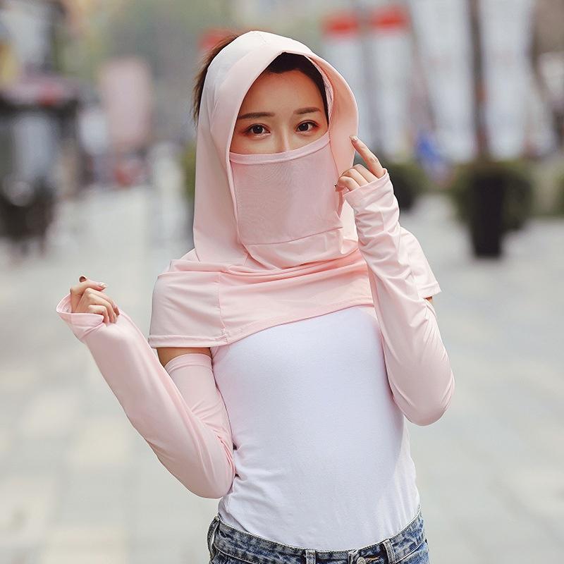 New Spring and Summer Hat Female Breathable Sunscreen Sun Hat Cap Cap Riding Outdoor Folding Mesh Ba