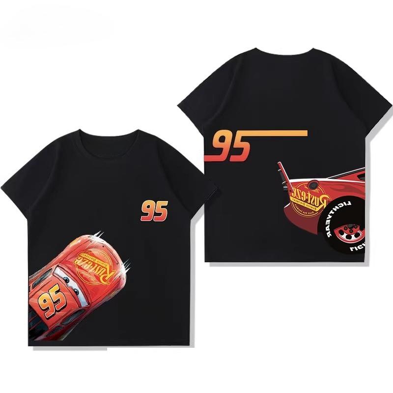 2026 Potdemiel Summer New  Lightning McQueen Kids Cotton T-Shirt, Comfortable and Breathable for Boys and Girls Tops