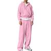 Ensemble Sweat à Capuche zippé et Pantalon de Jogging assortis pour Tenue Casual d'Hiver