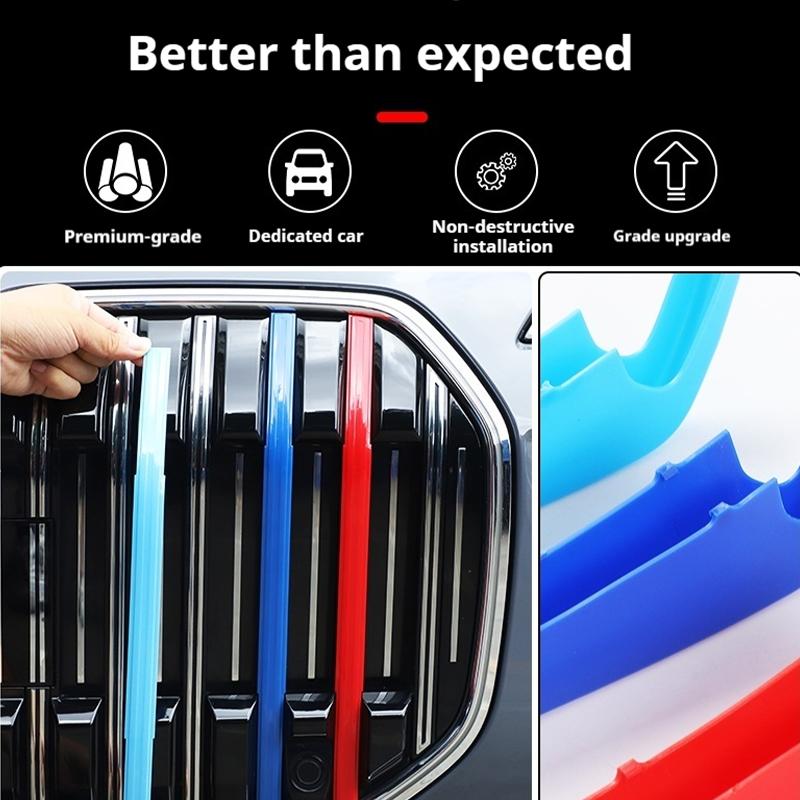 Car Front Grille Stripes Cover For BMW X3 7 Series G45 G70 2025-2025 Active Toure Grid Strips Clips Trim Motorsport Decoration