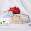 Chinese Style Clutch Bag Vintage Floral Lace Embroidery Evening Bag with Metal Frame convertible Shoulder Strap for Wedding