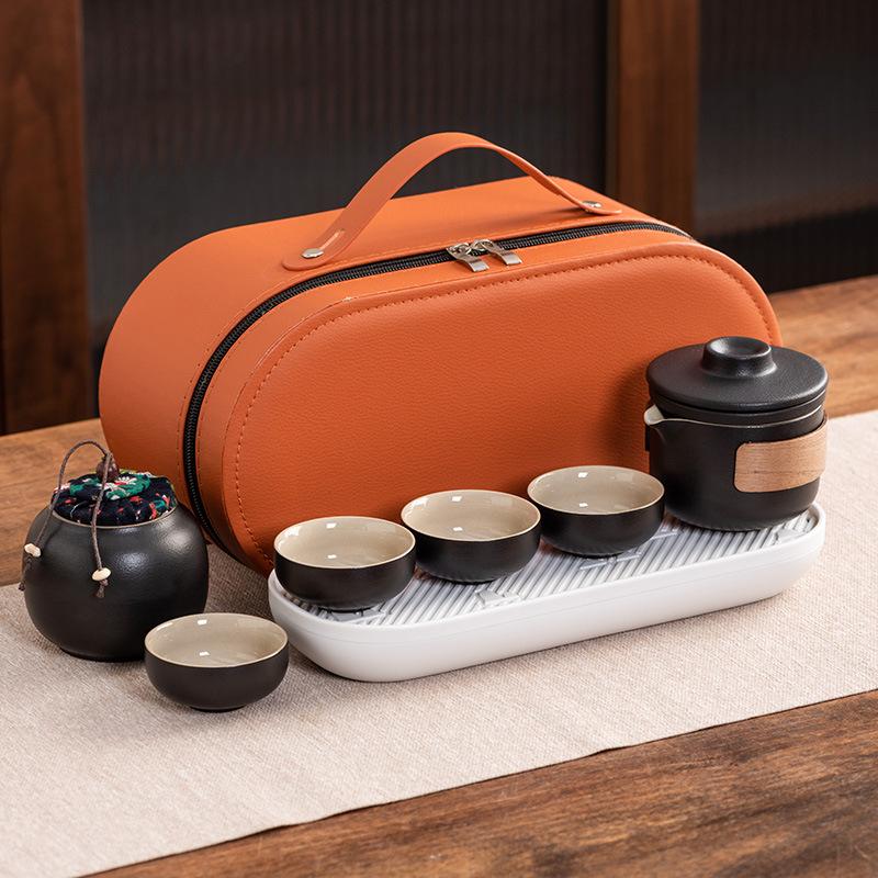 Travel tea set Ceramic express cup Portable one pot two cups Company business gifts Holiday souvenirs